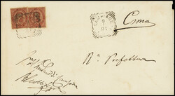 1879 Umberto I 10C carmine (2) tied by CAMPIONE 9 1 94 squared ...