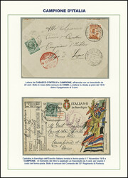 1917-24 Three items addressed to Campione paying POSTE RESTANTE fee, ...