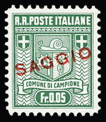 0,05Fr. to 1Fr., perf. 11 1/2, the complete set in imperforate PROOFS ...