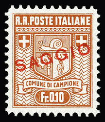 0,05Fr. to 1Fr., perf. 11 1/2, the complete set in imperforate PROOFS ...