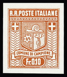 0,05Fr. to 1Fr., the complete set IMPERFORATE, never hinged, very ...