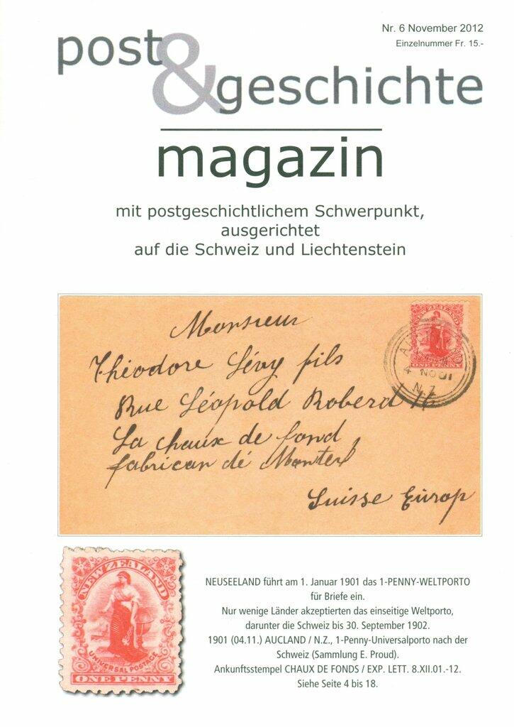 - Postverkehr zwischen Australasien und der Schweiz, vice versa. ...