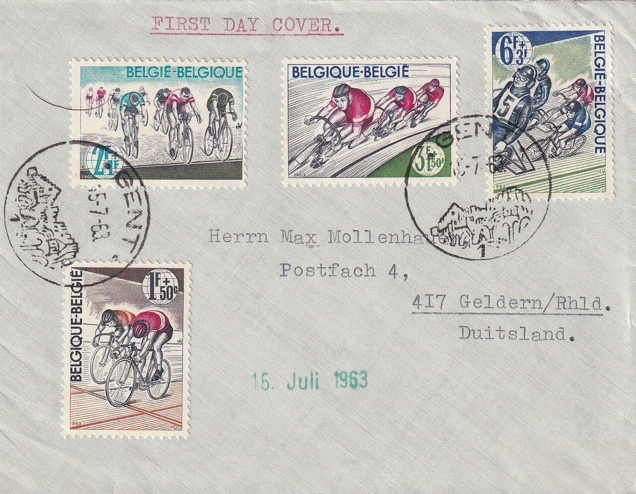 1963 (15.07.) Gent, Belgien, FDC nach Geldern, Deutschland. Motiv: ...