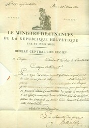 1801 (28.03.) HELVET. REPUBL. E.V. CENTRAL POST ADMI-NIST., sauberer ...