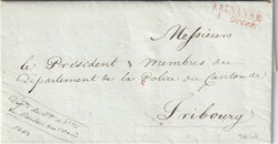 1814 (04.08.) Lausanne (Zweizeiler rot), Faltbrief mit schönem ...