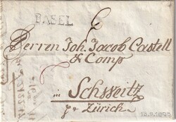 1808 (13.09.) Basel, Faltbrief nach in Schweitz (Schwyz?) Zürich. ...