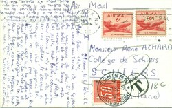 1952 (05.02.) New York, USA, 12 Cent Luftpostkarte nach Schiers, ...