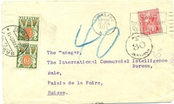 1927 (28.06.) Auckland, Neuseeland, mangelnd freigemachter Brief nach ...