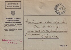 Dienstbrief Internierten-Sektor Rhone an das Rote Kreuz in Genf. ...