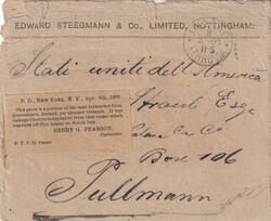 1886 (08.03.) Nottignham, Grossbritannien, Brief nach Pullman, USA. ...