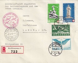 1940 (09.05.) Bellinzona, Rotkreuz Sonderflug Feldpost 20 nach ...