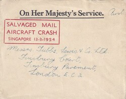 1954 (13.03.) Singapure, Salvaged Mail Aircraft Crash, OHMS. Absturz ...