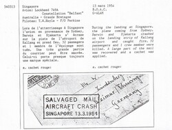 1954 (13.03.) Singapure, Salvaged Mail Aircraft Crash, OHMS. Absturz ...