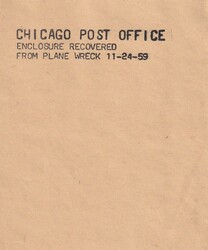1959 (24.11.) Brief von New York nach Santa Barbara, Flugzeugabsturz, ...