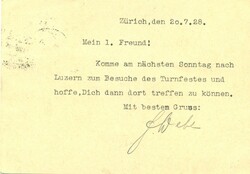 1928 (21.07.) Eidg. Turnfest Luzern, 2,5 Rp. Postkarte. Nachporto mit ...