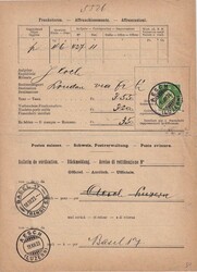 1923 (1912.) Aesch, Luzern, 35 Rp. Rückmeldung für Paket nach ...