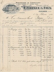 1912 (27.02.) Fleurier, Neuenburg, dekorativer Briefkopf "U. Grisel & ...