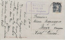 1920 (09.08.) Stans, Privatstempel: Stanserhorn, Elektr. Bergbahn ! ...