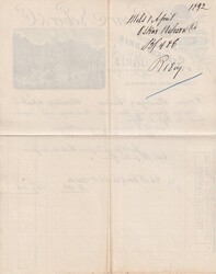 1892 (01.04.) Mels, St. Gallen, dekorativer Briefkosp "Oscar Neher & ...
