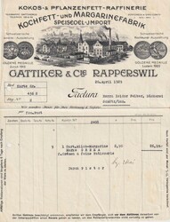 1929 (20.04.) Rapperswil, St. Gallen, dekorativer Briefkopf "Gattiker ...