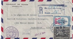 44 (10.06.) Managua, Nicaragua, Consulat Suisse, rare Censor to ...