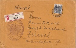 1938 (15.08.) Bern 7 Kornhaus, 40 Rp. R-Brief nach Zürich. Absender; ...