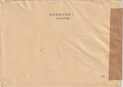 1953 (10.06.) Hamburg, 55 Pfg. Luftpost-Zensur-Brief nach Wien. ...