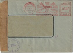 1953 (03.08.) Saarbrücken 2, 30 F. Firmenbrief nach Österreich. ...