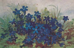 1912 (14.07.) Fraubrunnen, private Karte (Blumenmotiv) mit privatem ...