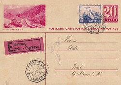 1943 (04.10.) Neuveville, 20 Rp. Bildpostkarte mit 30 Rp. ...