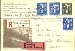 1939 (20.07.) Pavilon, Landesausstellung. 10 Rp. Ganzsache der ...