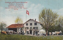 1925 (12.10.) Berikon, Ansichtskarte 'Gasthaus und Pension Mattenhof ...
