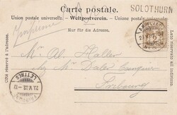 1902 (23.05.) Bahnpost, Stabstempel Solothurn, Ansichtskarte ...