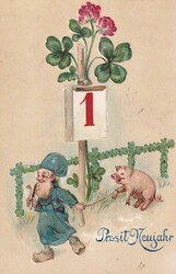 1907 (31.12.) Altstetten ZH, Neujahrskarte 'Prosit NeujahrÂ¨, ...