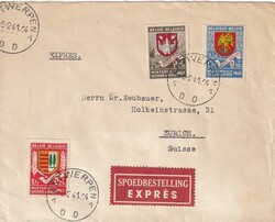 1941 (05.02.) Antwerpen, Express-Brief nach Zürich, Schweiz. Zensur ...