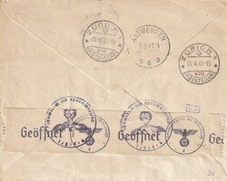 1941 (05.02.) Antwerpen, Express-Brief nach Zürich, Schweiz. Zensur ...