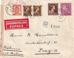 1943 (18.10.) Gent, Belgien, Express-Brief nach Prag, Böhmen und ...