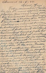 1944 (17.05.) Antwerpen, Belgien, Postkarte nach Frankreich. Zensur ...