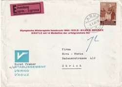 1964 (05.10.) Vaduz, Liechtenstein, 100 Rp. Express-Brief nach ...