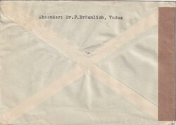 1949 (14.03.) Vaduz, Liechtenstein, 80 Rp. R-Brief nach Wien, ...