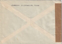 1949 (05.08.) Vaduz, Lichtenstein, 80 Rp. R-Brief nach Wien, ...