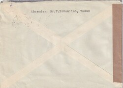 1949 (12.03.) Vaduz, Liechtenstein, 40 Rp. Auslandszensur nach Wien, ...