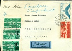 1935 (13.04.) Zürich 25, Giesshübel, 120 Rp. Luftpostbrief nach ...