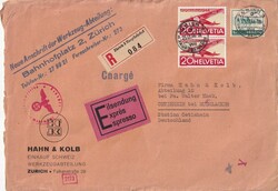 1944 (25.09.) Zürich 3 Hauptbahnhof, R-Express-Brief nach Oetisheim, ...