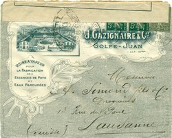 1918 (10.04.) Golfe-Juan, dekorativer Firmenumschlag mit Zensur nach ...