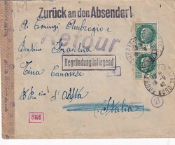 1942 (19.09.) Roubaix, Frankreich, 4 F. Brief nach Aosta, Italien. ...