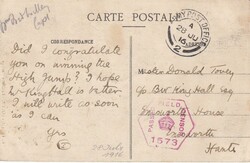 1916 (28.07.) Army Post Office, Postkarte mit Zensur nach ...