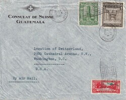 1942 (31.07.) Guatemala, Airmail lettre from Consulat de Suisse to ...