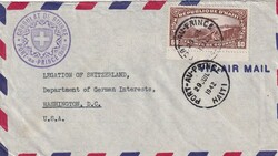 1942 (29.07.) Port-au-Price, Haiti, 60 Centimes Luftpostbrief an das ...