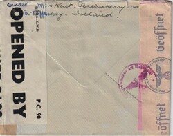 1943 (05.02.) Irland, Brief nach Lausanne, Schweiz. Dreifachzensur ...